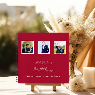 Diplôme du livre d'hôtes rouge blanc nom photo