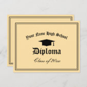 Diplôme du secondaire modèle avec sceau (Devant / Derrière)