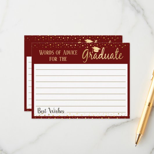 Diplôme Élégant Mots de conseil (Devant/Arrière en situation)