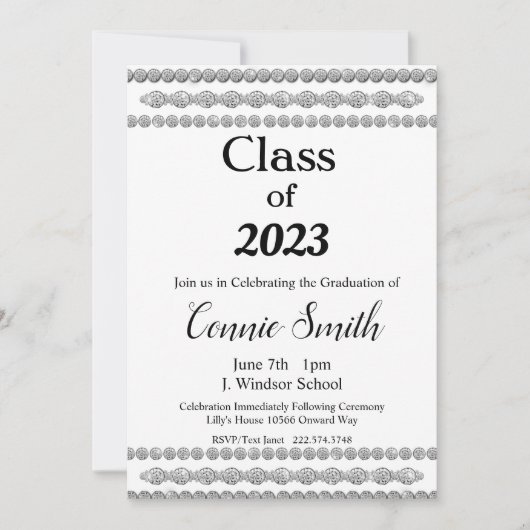 Diplôme en diamant, Classe de 2023 Invitation (Devant)