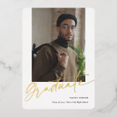 Diplômé en or, cartes modernes de graduation photo (Recto)