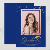 Diplômé Gold Confetti Grad Faire-part photo (Devant / Derrière)