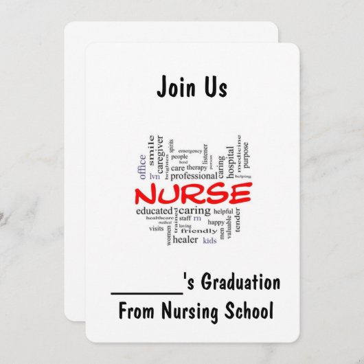 ****DIPLÔME INFIRMIER**** INVITATION (Devant / Derrière)