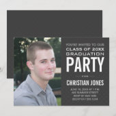 Diplômé Masculin Moderne | Invitation à la Fête de (Devant / Derrière)