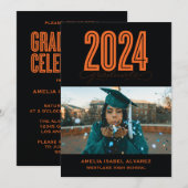 DIPLÔMÉ MODERNE 2024 | INVITATION DE DIPLÔME PHOTO (Devant / Derrière)