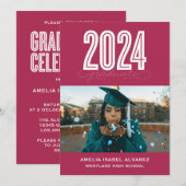 DIPLÔMÉ MODERNE 2024 | INVITATION DE DIPLÔME PHOTO (Devant / Derrière)