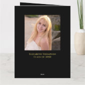 Diplômé Moderne Simple Calligraphie Merci Or (Dos)