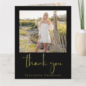 Diplômé Moderne Simple Calligraphie Merci Or (Devant)