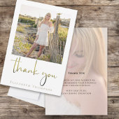 Diplômé Moderne Simple Calligraphie Merci Or