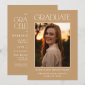 DIPLÔMÉ MODERNE TYPOGRAPHIE PHOTO INVITATION (Devant / Derrière)