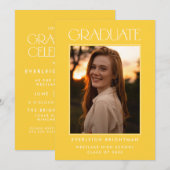 DIPLÔMÉ MODERNE TYPOGRAPHIE PHOTO INVITATION (Devant / Derrière)