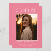 DIPLÔMÉ MODERNE TYPOGRAPHIE PHOTO INVITATION (Devant / Derrière)