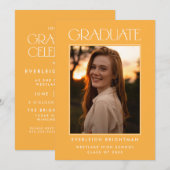 DIPLÔMÉ MODERNE TYPOGRAPHIE PHOTO INVITATION (Devant / Derrière)