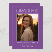 DIPLÔMÉ MODERNE TYPOGRAPHIE PHOTO INVITATION (Devant / Derrière)