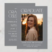 DIPLÔMÉ MODERNE TYPOGRAPHIE PHOTO INVITATION (Devant / Derrière)