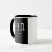 Diplômé Noir Nom Diplôme PhD Mug (Devant gauche)