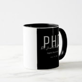 Diplômé Noir Nom Diplôme PhD Mug (Devant droit)