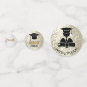 Diplômé - Parties scintillant or et blanc Confetti (Devant)