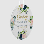 Diplôme | PHOTO Elégant bleu floral et or (devant)