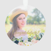 Diplôme | PHOTO Elégant bleu floral et or (dos)