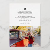 Diplômé Photo Faire-part Gold Foil (Verso)