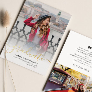 Diplômé Photo Faire-part Gold Foil