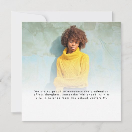 Diplômé photo moderne 2022 Faire-part Bourgogne (Dos)