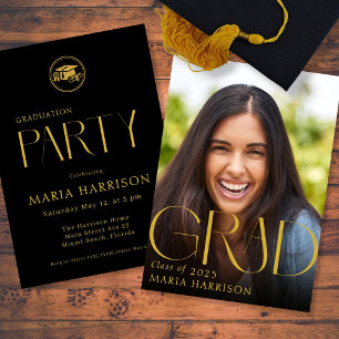 Diplôme photo personnalisé Gold sur invitation noi