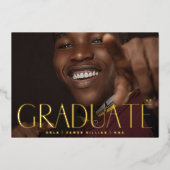 DIPLÔMÉ | Photo Pressée Foil 2023 Faire-part (Recto)