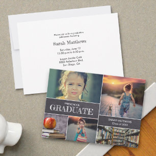 Diplôme préscolaire Photo Collage Invitation