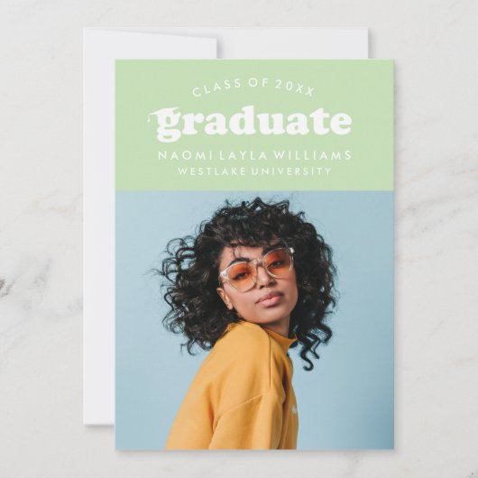 DIPLÔME RÉTRO MODERNE | INVITATION À LA DIPLÔME (Devant)