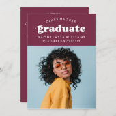 DIPLÔME RÉTRO MODERNE | INVITATION À LA DIPLÔME (Devant / Derrière)