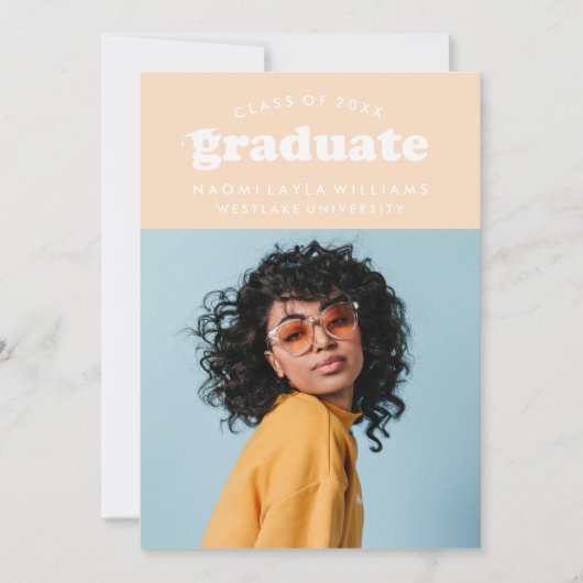DIPLÔME RÉTRO MODERNE | INVITATION À LA DIPLÔME (Devant)