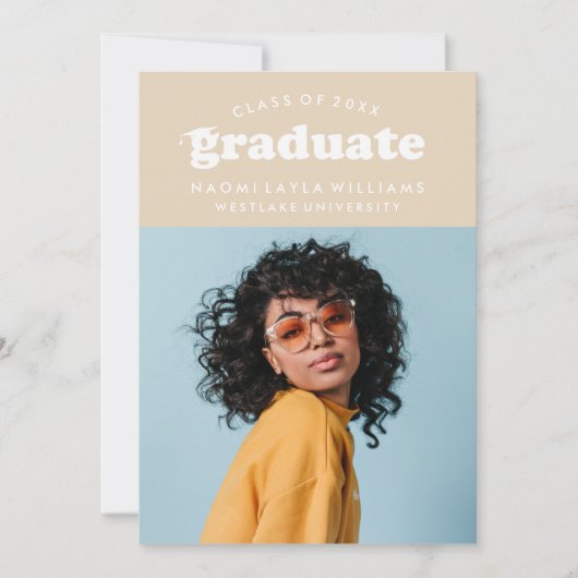 DIPLÔME RÉTRO MODERNE | INVITATION À LA DIPLÔME (Devant)