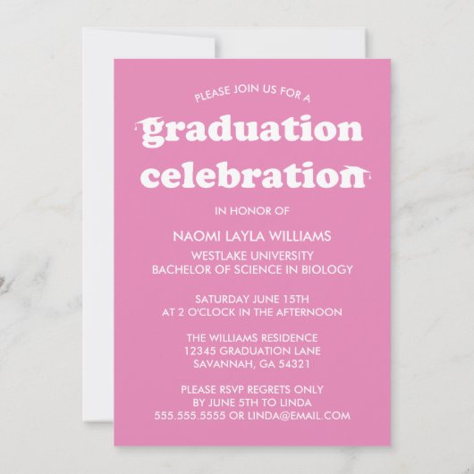 DIPLÔME RÉTRO MODERNE | INVITATION À LA DIPLÔME (Dos)