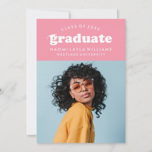 DIPLÔME RÉTRO MODERNE | INVITATION À LA DIPLÔME (Devant)