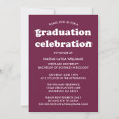 DIPLÔME RÉTRO MODERNE | INVITATION À LA DIPLÔME (Dos)