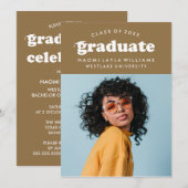 DIPLÔME RÉTRO MODERNE | INVITATION À LA DIPLÔME (Devant / Derrière)