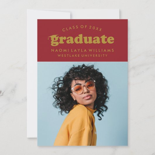 DIPLÔME RÉTRO MODERNE | INVITATION À LA DIPLÔME (Devant)
