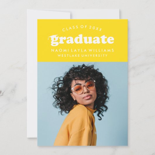 DIPLÔME RÉTRO MODERNE | INVITATION À LA DIPLÔME (Devant)