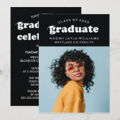 DIPLÔME RÉTRO MODERNE | INVITATION À LA DIPLÔME (Devant / Derrière)