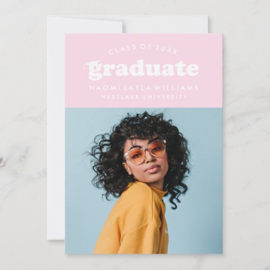 DIPLÔME RÉTRO MODERNE | INVITATION À LA DIPLÔME (Devant)