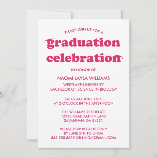 DIPLÔME RÉTRO MODERNE | INVITATION À LA DIPLÔME (Dos)