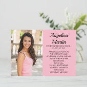 Diplôme rose 2 faces 3 Faire-part photo (Debout devant)