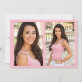 Diplôme rose 2 faces 3 Faire-part photo (Dos)