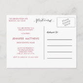 Diplômé rose d'or | Invitation de la fête de gradu (Dos)