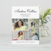 Diplômé simple et élégant, Faire-part de diplôme (Debout devant)