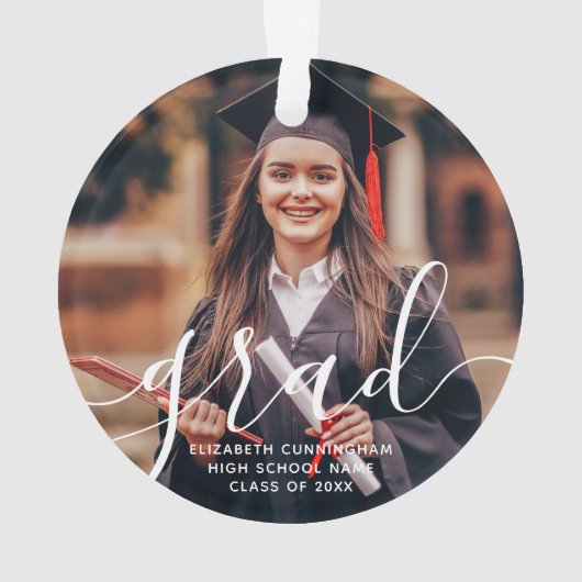 Diplômé Simple Script Moderne Photo Classique (dos)