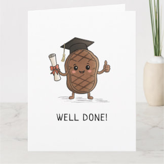Diplôme Steak Blague Diplômé Récent Carte de Félic