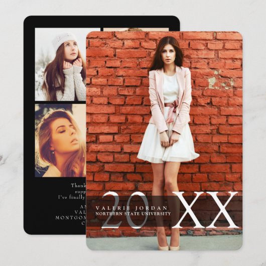 Diplômé Urbain, Cartes de Félicitations de Diplôme (Devant / Derrière)